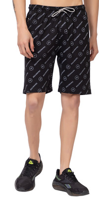 cozy cove Printed Men Black Basic Shorts