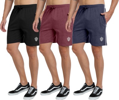 FTX Solid Men Black, Maroon, Blue Basic Shorts