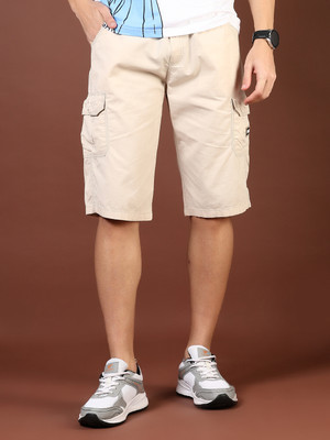 V-MART Solid Men Beige Regular Shorts