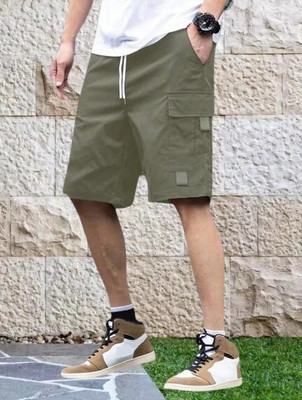 Blue dove Self Design Men Green Cargo Shorts