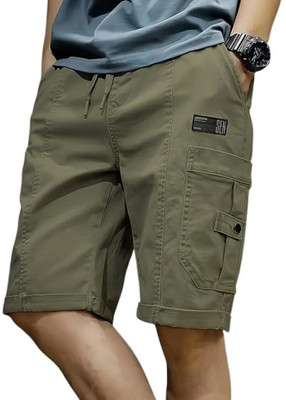 Pitzz Solid Men Dark Green Cargo Shorts