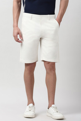 PETER ENGLAND Solid Men White Regular Shorts
