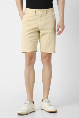 PETER ENGLAND Solid Men Beige Regular Shorts