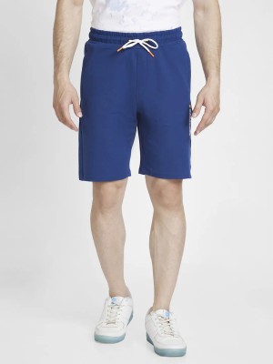 Spykar Solid Men Blue Basic Shorts