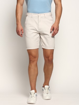 Showoff Solid Men Beige Casual Shorts