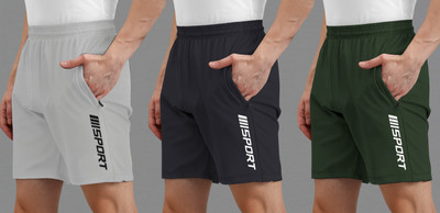 AVOLT Printed Men Grey, Dark Grey, Dark Green Casual Shorts