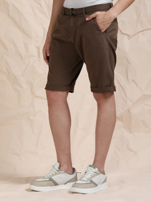 bEEVEE Solid Men Brown Casual Shorts
