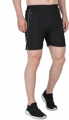 VECTOR X Solid Men Black Sports Shorts