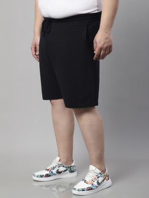 moonaah Solid Men Black Regular Shorts