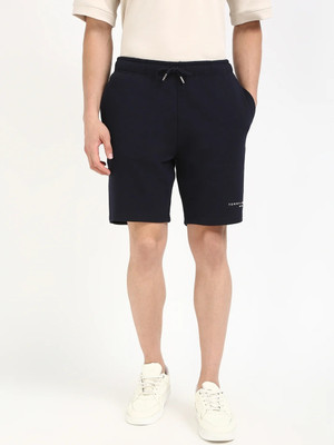 TOMMY HILFIGER Solid Men Dark Blue Basic Shorts
