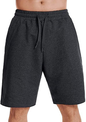 Peach Blossom Solid Men Dark Grey Casual Shorts