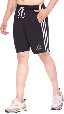 Afronaut Solid Men Black Casual Shorts