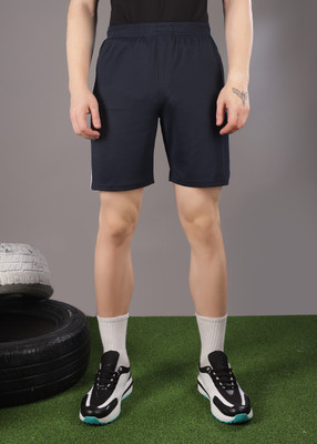 Force NXT Solid Men Blue Sports Shorts