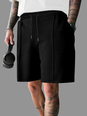 Leriya Fashion Solid Women Denim Black Basic Shorts