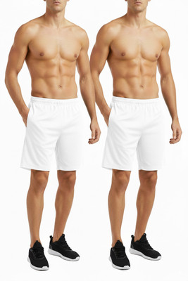VS Tex Solid Men White Sports Shorts