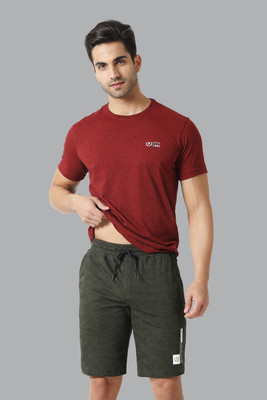 VAN HEUSEN Printed Men Green Regular Shorts