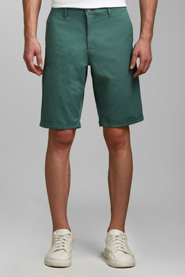 LOUIS PHILIPPE Solid Men Green Regular Shorts