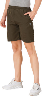 Just Live Fashion Solid Men Dark Green Regular Shorts