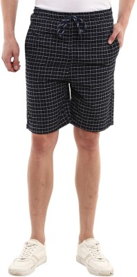 V-MART Checkered Men Blue, Blue Casual Shorts