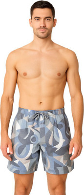 Mechanic Printed Men Multicolor Beach Shorts, Regular Shorts