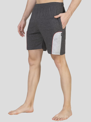 Zeffit Color Block Men Grey Bermuda Shorts