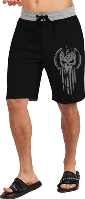 JUGULAR Printed Men Black Regular Shorts