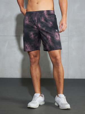 TECHNOSPORT Printed Men Red, Black Sports Shorts