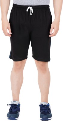 Guide Solid Men Black Regular Shorts