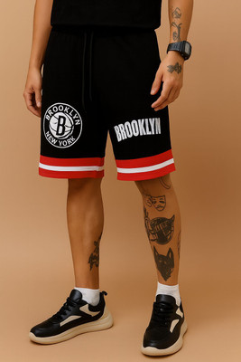 sovin Solid Men Black Regular Shorts