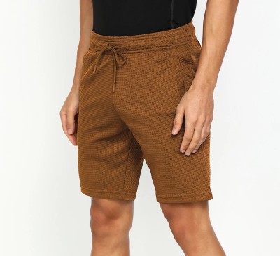 INDICLUB Self Design Men Brown Casual Shorts