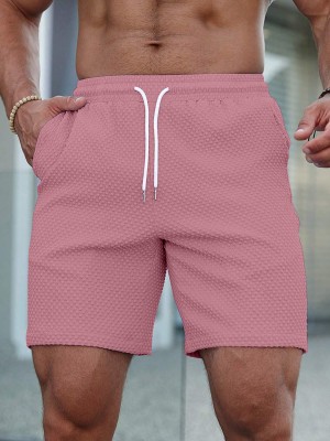 Rajovati Solid Men Pink Basic Shorts