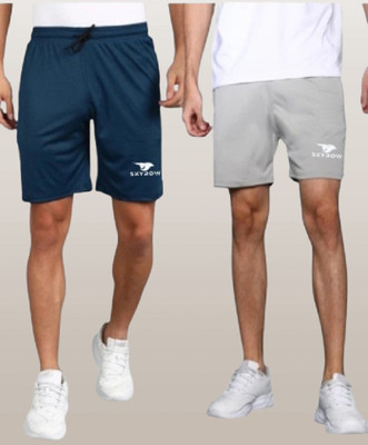 skyrow Graphic Print Men Dark Blue, Grey Regular Shorts