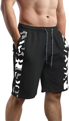 HOTFITS Solid Men Black Basic Shorts