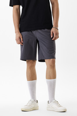 Snitch Solid Men Dark Grey Casual Shorts