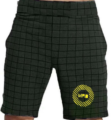 MRB Checkered Men Green Regular Shorts