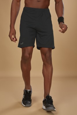 Sport Sun Solid Men Black Running Shorts