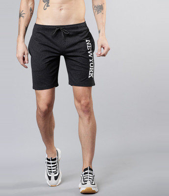 HIGHLANDER Self Design Men Black, White Sports Shorts