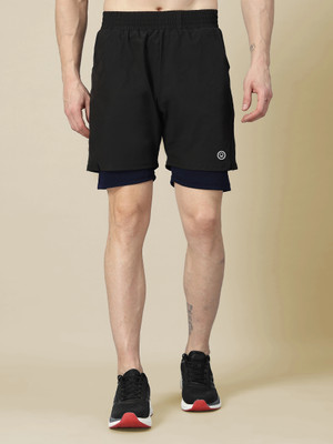 CHKOKKO Solid Men Blue Running Shorts