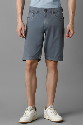 LOUIS PHILIPPE Solid Men Grey Regular Shorts