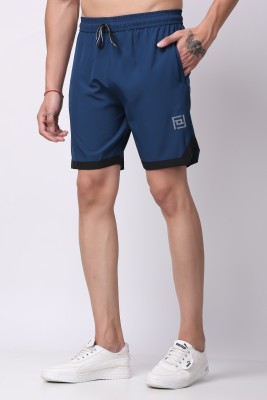 WMX Solid Men Blue Casual Shorts, Regular Shorts