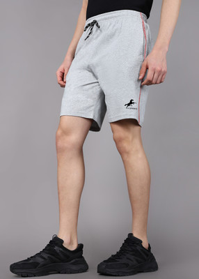 4 SPEED Solid Men Grey Sports Shorts