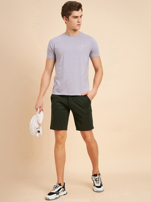 SWEET DREAMS Solid Men Green Basic Shorts