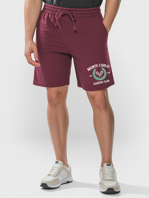 Fflirtygo Printed Men Maroon Regular Shorts