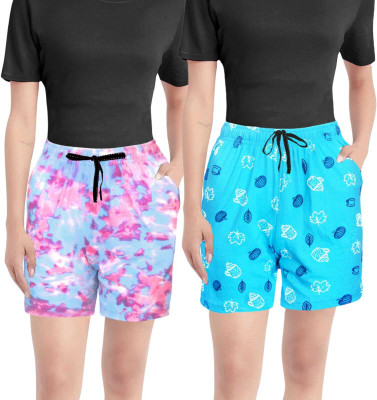 kayas Printed Women Multicolor Basic Shorts