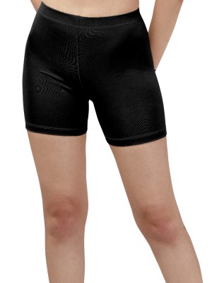 Mehrang Solid Women Black Cycling Shorts