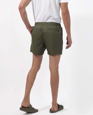 RARE RABBIT Solid Men Green Regular Shorts