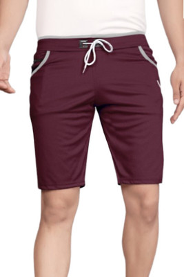 DARSHAN CREATION Solid Men Maroon Casual Shorts