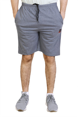 AWACK Solid Men Grey Regular Shorts