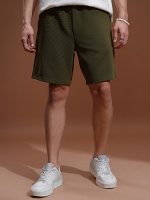 HIGHLANDER Solid Men Green Regular Shorts