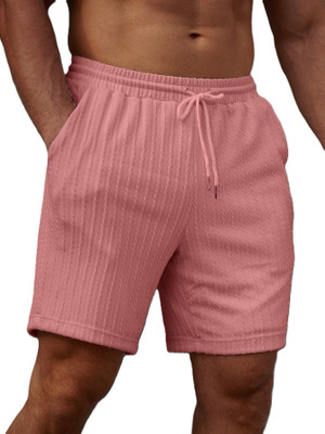 Rahi Trendz Self Design Men Pink Beach Shorts